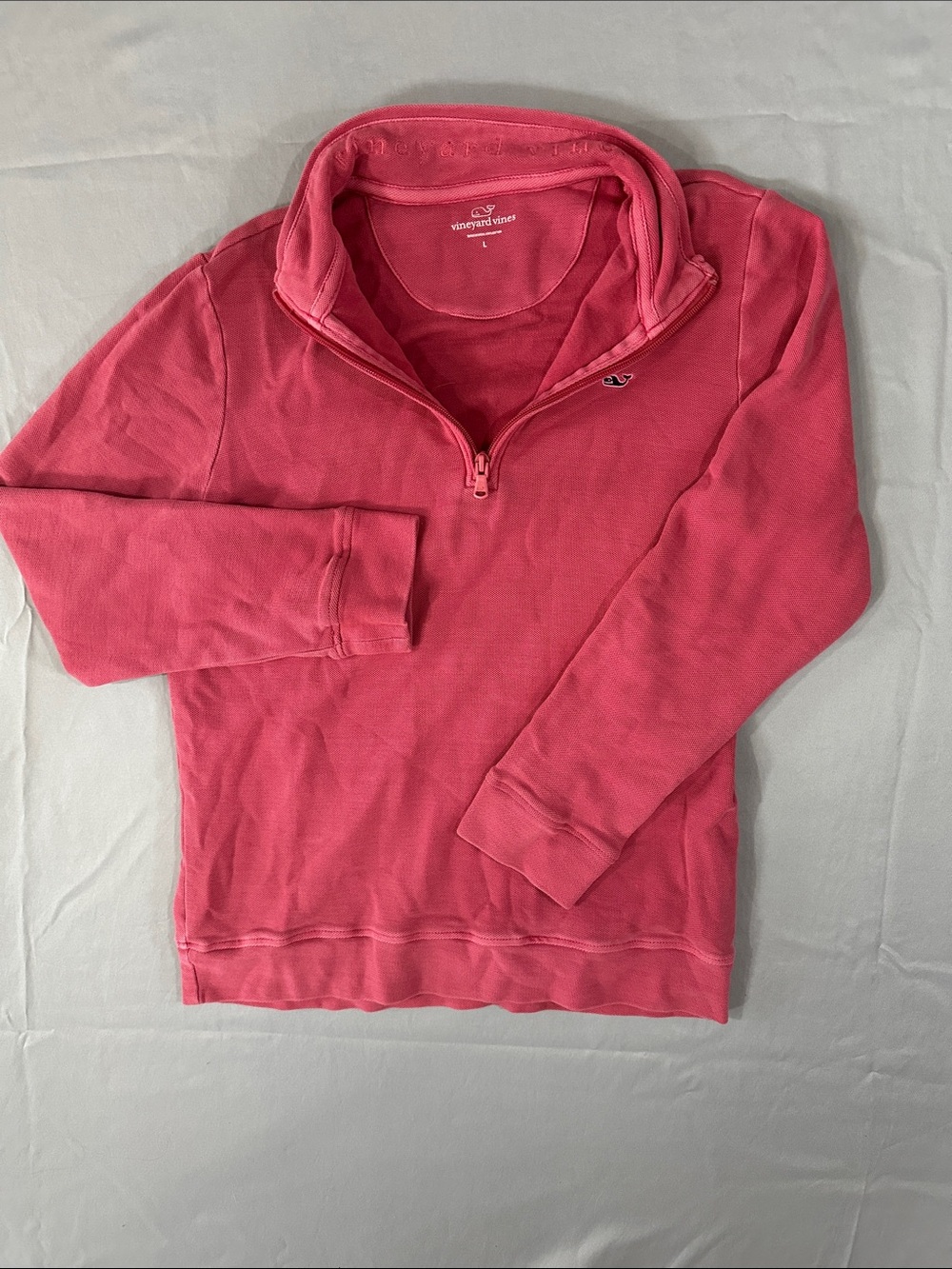 Vineyard Vines Boy’s Coral Pink Quarter-Zip Sweater